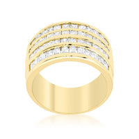 Thumbnail for 4 Row Gold Cubic Zirconia Cocktail Ring