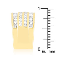 Thumbnail for 4 Row Gold Cubic Zirconia Cocktail Ring
