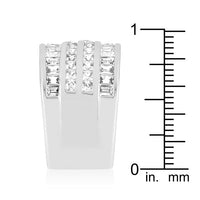 Thumbnail for 4 Row Rhodium Cubic Zirconia Cocktail Ring