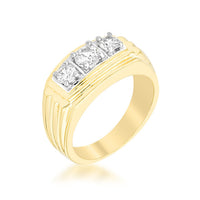 Thumbnail for Golden Triplet Cubic Zirconia Ring