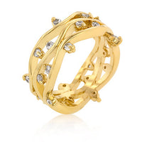 Thumbnail for Golden Cubic Zirconia Vines Ring