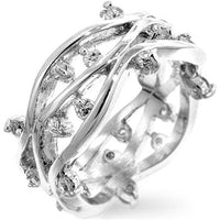 Thumbnail for Rhodium Plated Zircon Vines Ring