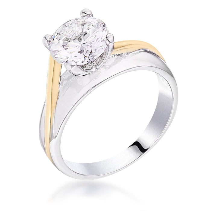 The Amore Two-tone Finish Solitaire Engagement Ring