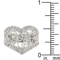 Thumbnail for Cubic Zirconia Filigree Hearts Ring