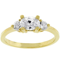 Thumbnail for Oval Serenade Triplet Ring in Goldtone