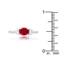 Thumbnail for Miranna 1.2ct Garnet CZ Rhodium Classic Oval Ring