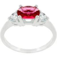 Thumbnail for Oval Quartet Cubic Zirconia Ring