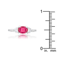 Thumbnail for Miranna 1.2ct Fuchsia CZ Rhodium Classic Oval Ring