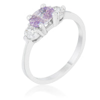 Thumbnail for Miranna 1.2ct Lavender CZ Rhodium Classic Oval Ring