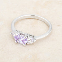 Thumbnail for Miranna 1.2ct Lavender CZ Rhodium Classic Oval Ring