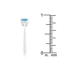 Thumbnail for Miranna 1.2ct Blue Topaz CZ Rhodium Classic Oval Ring