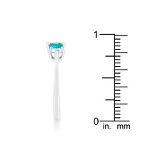 Thumbnail for Mariah 1.2ct CZ Rhodium Aqua Simple Classic Ring