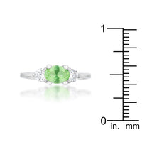Thumbnail for Miranna 1.2ct Peridot CZ Rhodium Classic Oval Ring