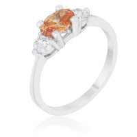 Thumbnail for Miranna 1.2ct Champagne CZ Rhodium Classic Oval Ring