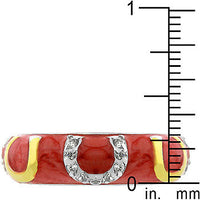 Thumbnail for Double Pink Enamel Horseshoe Ring