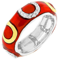 Thumbnail for Pink Enamel Horseshoe Ring