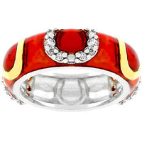 Thumbnail for Pink Enamel Horseshoe Ring
