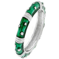 Thumbnail for Marbled Dark Green Enamel Stacker Ring