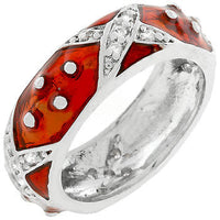 Thumbnail for Marbled Ruby Red Enamel Ring
