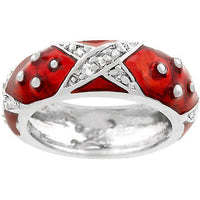 Thumbnail for Marbled Ruby Red Enamel Ring