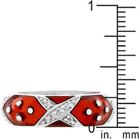 Thumbnail for Marbled Ruby Red Enamel Ring