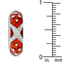 Thumbnail for Marbled Ruby Red Enamel Ring