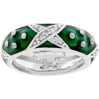 Thumbnail for Marbled Forest Green Enamel Ring