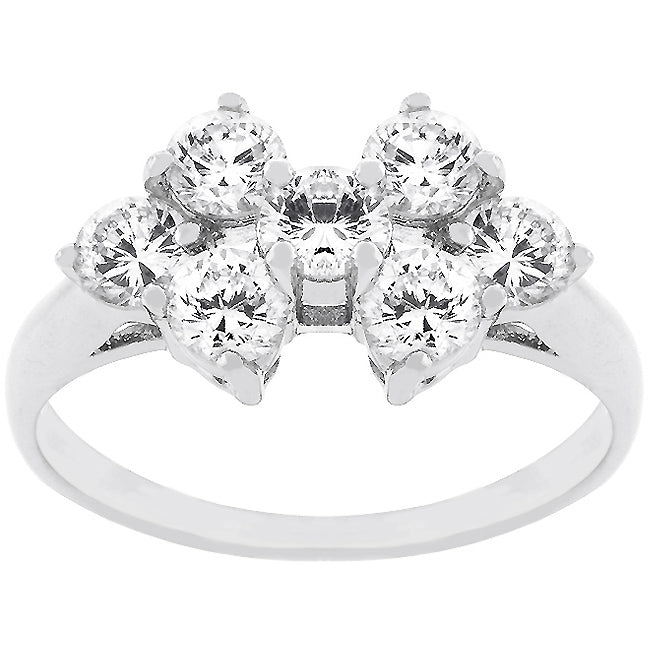 Round Cubic Zirconia Cluster Ring