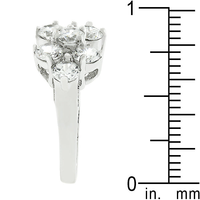 Round Cubic Zirconia Cluster Ring