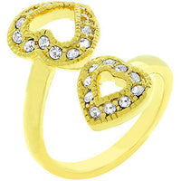Thumbnail for Dual Pave Hearts Ring