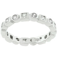 Thumbnail for Rhodium Plated Eternity Stackable Band