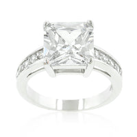 Thumbnail for Classic Princess Cut Raised Pave Engagement Ring