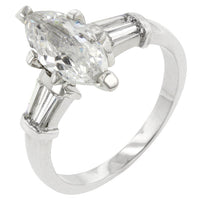 Thumbnail for Rhodium Plated Marquise Centerpiece Ring