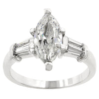Thumbnail for Rhodium Plated Marquise Centerpiece Ring