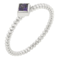 Thumbnail for Twisted Petite Amethyst Solitaire Ring