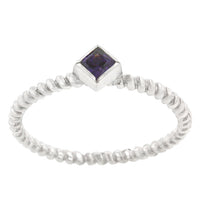 Thumbnail for Twisted Petite Amethyst Solitaire Ring