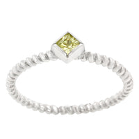 Thumbnail for Twisted Petite Peridot Solitaire Ring