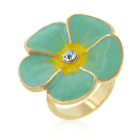 Thumbnail for Light Blue Enamel Large Floral Ring