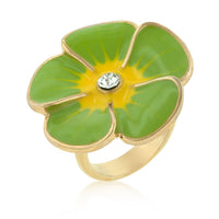 Thumbnail for Light Green Enamel Large Floral Ring