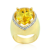 Thumbnail for Yellow Pear Cubic Zirconia Cocktail Ring