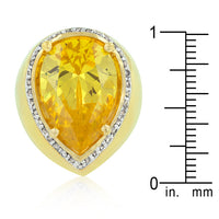 Thumbnail for Yellow Pear Cubic Zirconia Cocktail Ring