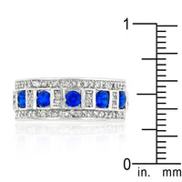 Thumbnail for Blue and Clear Encrusted Rhodium Plated Ring