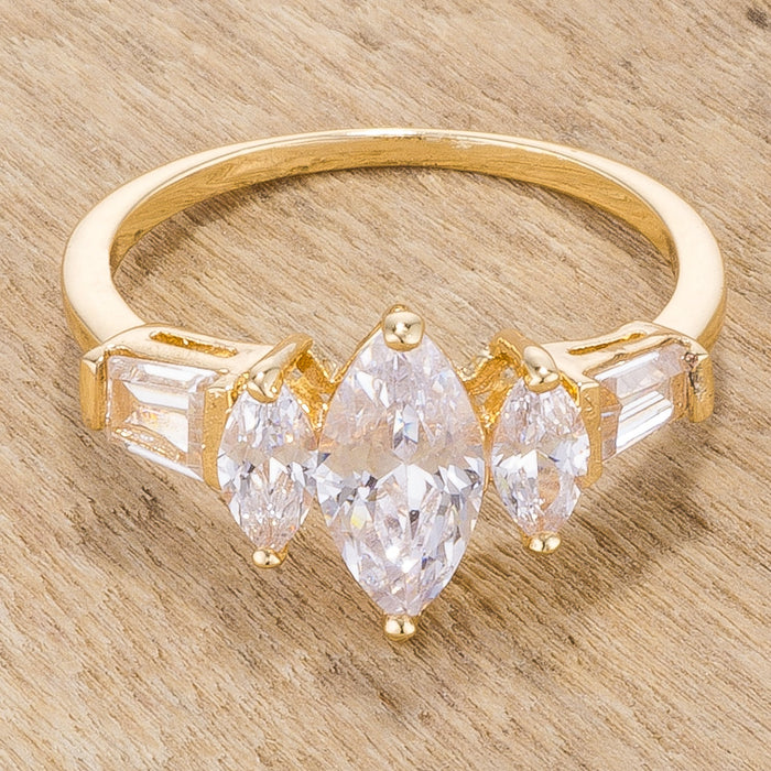 Marquise Triplet Engagement Ring