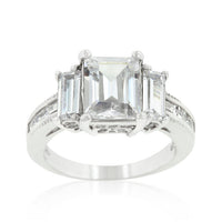 Thumbnail for Emerald Cut Triplet Engagement Ring
