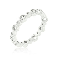 Thumbnail for Alternating Bezel Linked Cubic Zirconia Eternity Band