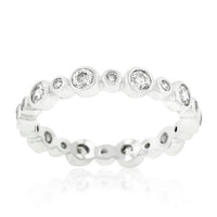 Thumbnail for Alternating Bezel Linked Cubic Zirconia Eternity Band