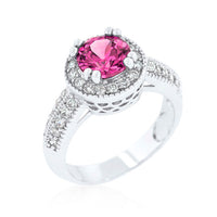 Thumbnail for Fuchsia Halo Engagement Ring