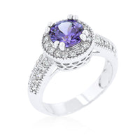 Thumbnail for Dark Purple Halo Engagement Ring