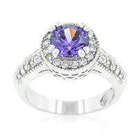 Thumbnail for Dark Purple Halo Engagement Ring