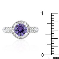 Thumbnail for Dark Purple Halo Engagement Ring